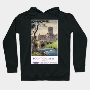 Fountains Abbey, Yorkshire - Vintage Railway Travel Poster - 1956 Hoodie